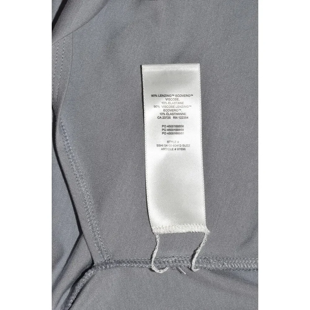 A7 NEW ARITZIA WILFRED Grey Drapey Jersey Side Tie Saturn Midi Wrap Dress Size S